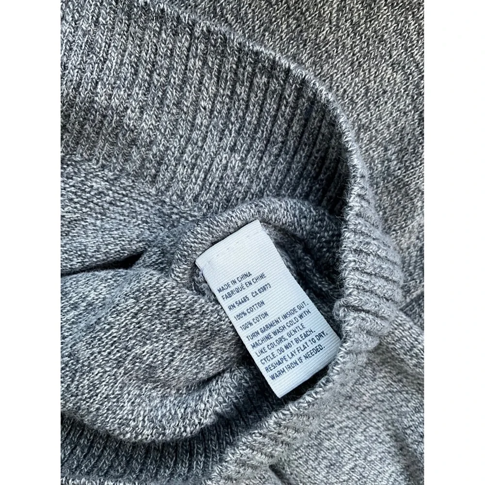 American Eagle Mens Mock Neck Button Sweater Heather Grey Classic Fit Large L